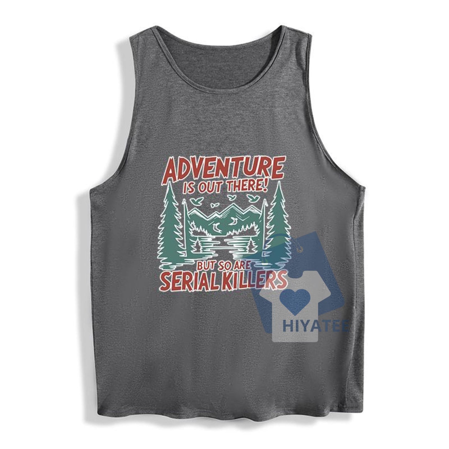 Adventure Is Out There! Women’s T-Shirt – Mountain Lakes Graphic Tee, Outdoor-Inspired Casual Summer Shirt, Relaxed Fit Comfort