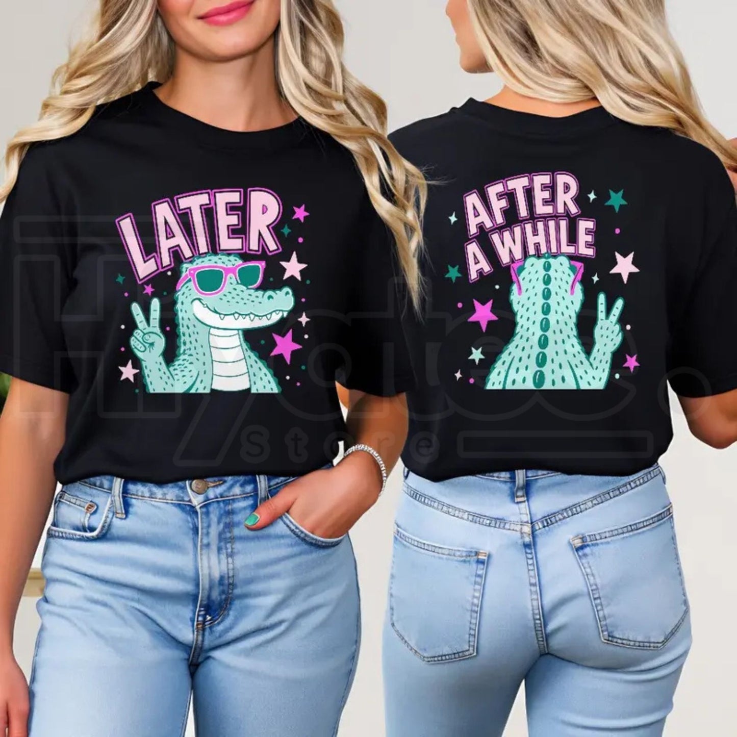 Later Alligator Vintage Graphic T-Shirt – After A While Crocodile Funny Retro Tee