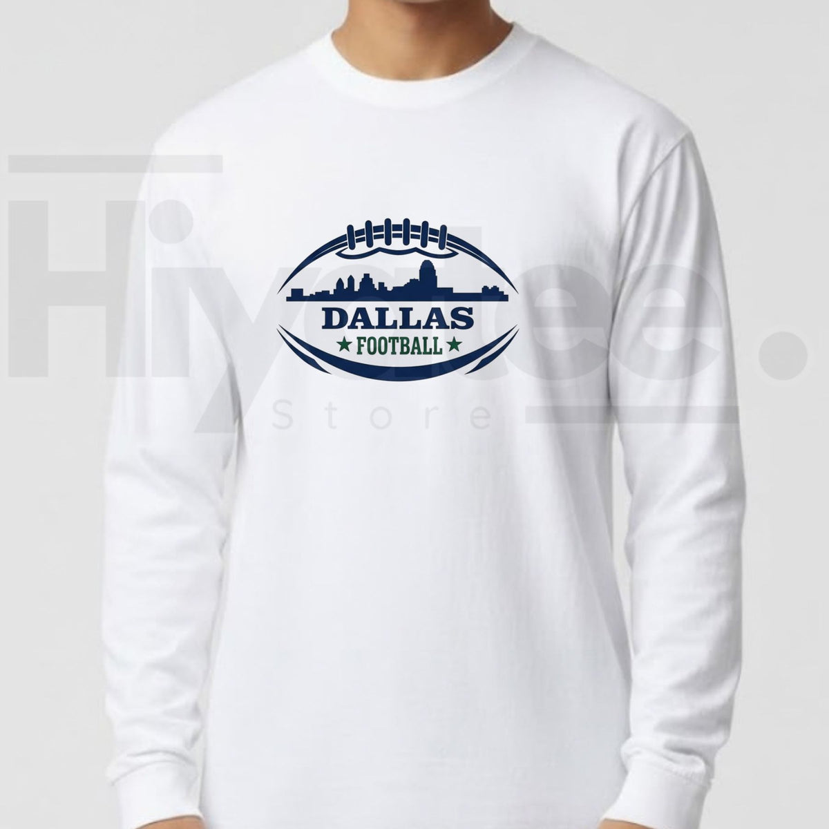 Football City Skyline Long Sleeve Tee | Game Day City Gridiron Graphic Shirt for Men & Women