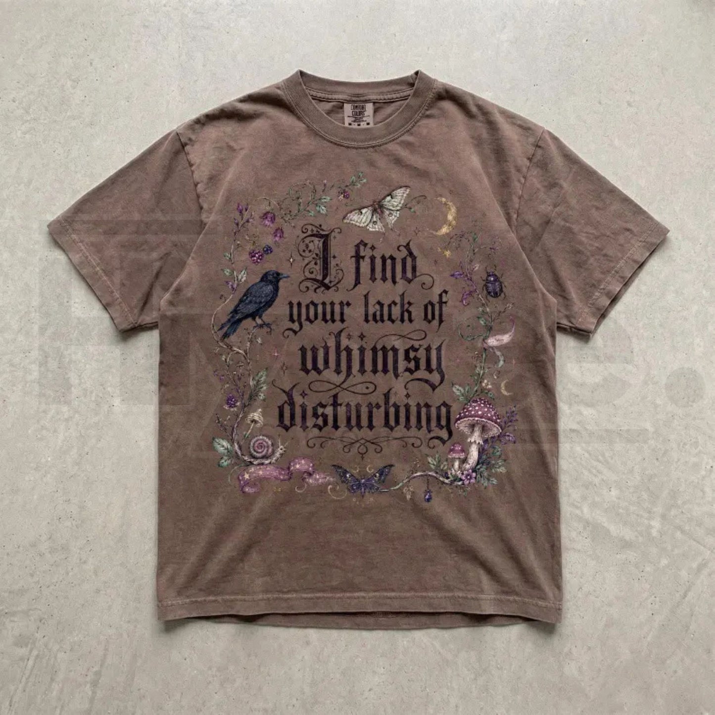 Lack of Whimsy Crow Fall Shirt Witchy Celestial Moth Halloween Comfort Colors Tee