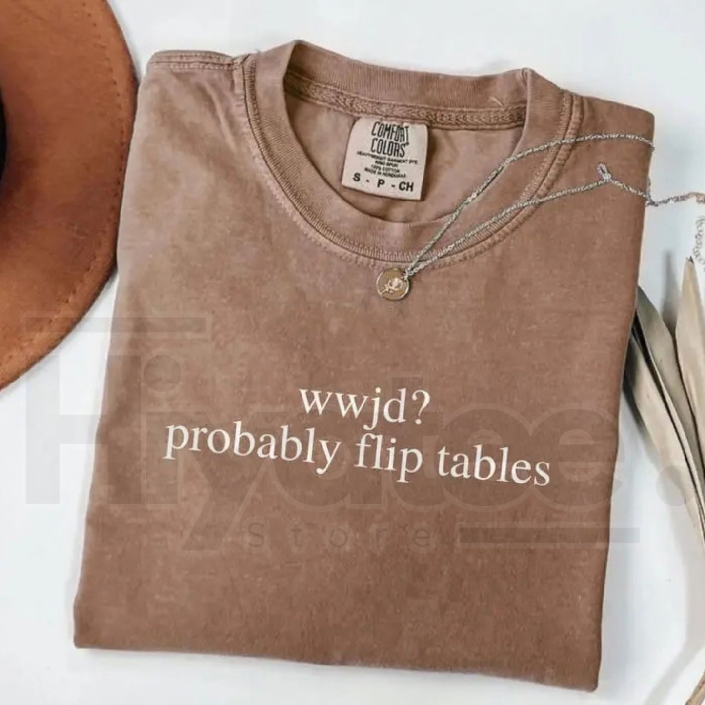 Comfort Colors® Funny Christian Shirt – WWJD Probably Flip Tables Tee, Sarcastic Jesus Graphic Faith-Based Humor Shirt