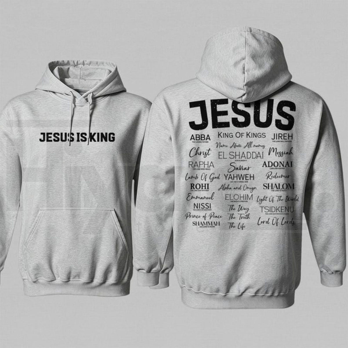 "JESUS IS KING" Gothic Hoodie – Dark Aesthetic Streetwear Cross Graphic Pullover