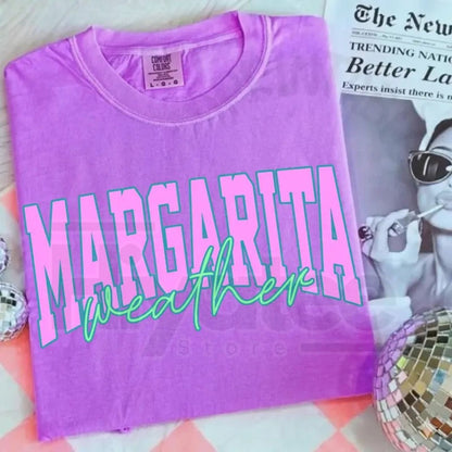 Comfort Colors® Margarita Weather Distressed T-Shirt – Trendy Summer & Vacation Graphic Tee