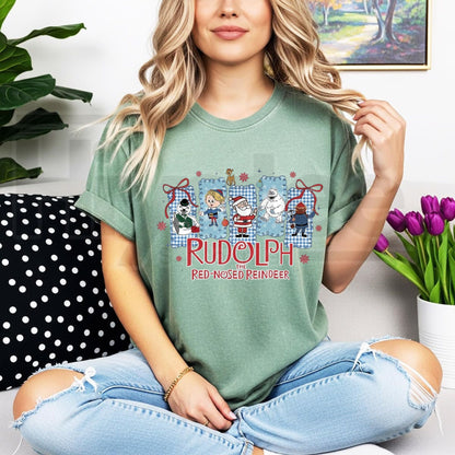 Comfort Colors Rudolph The Red Nosed Reindeer T-Shirt – Funny Christmas Tee