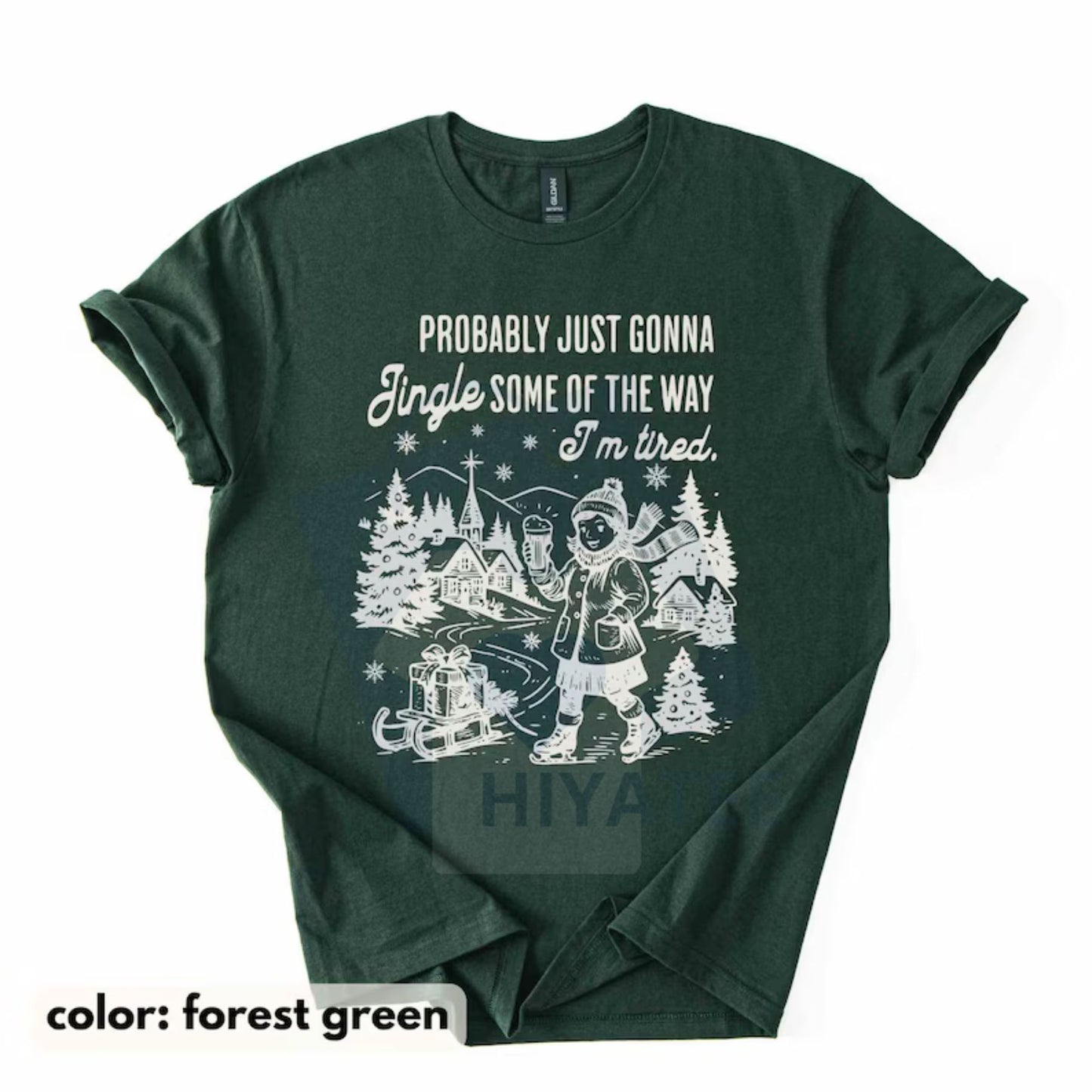 Funny Christmas Shirt – Comfort Colors "Probably Just Gonna Jingle Tired" Tee