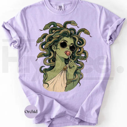 Comfort Colors Medusa Lollipop Retro Halloween Tee