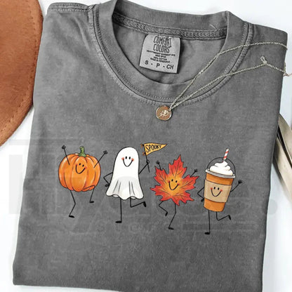 Comfort Colors Cute Autumn Halloween Pumpkin Ghost Shirt
