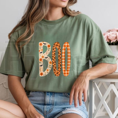 BOO Comfort Colors Shirt Trendy Halloween Tee