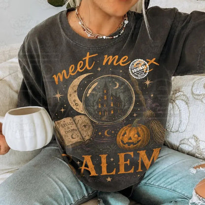Comfort Colors Meet Me At Salem Witchy Halloween Graphic Tee