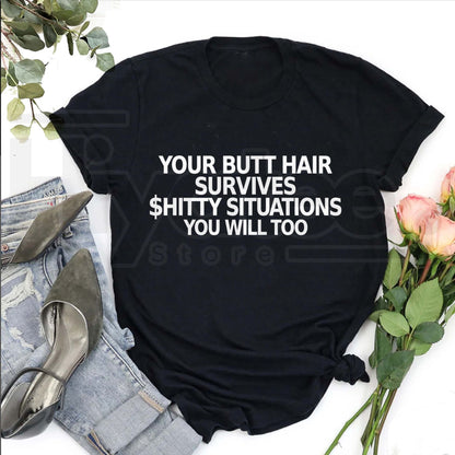 Funny Surviving Quote T-Shirt – Sarcastic Typography Tee