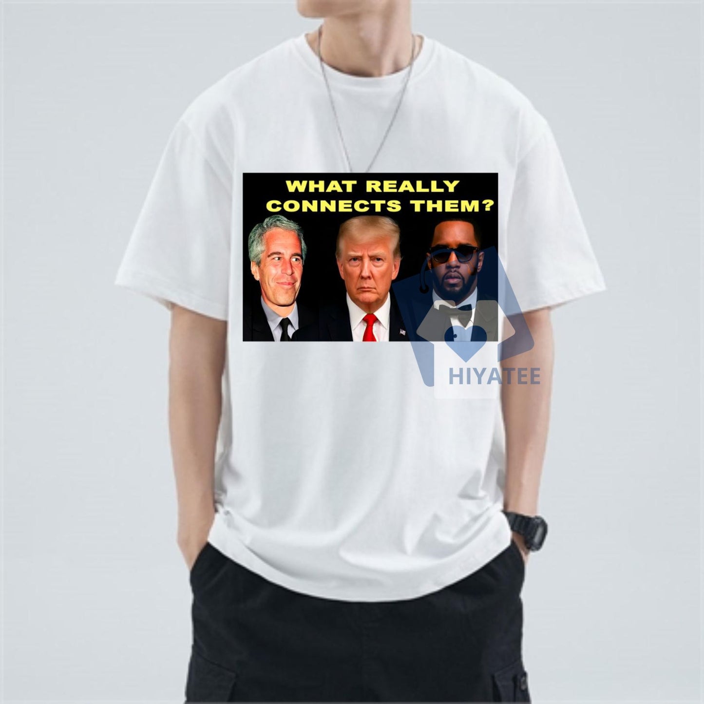Trump, Diddy, Epstein – What Really Connects Them? Shirt – Statement American Graphic Tee, Unisex Political Conversation Starter