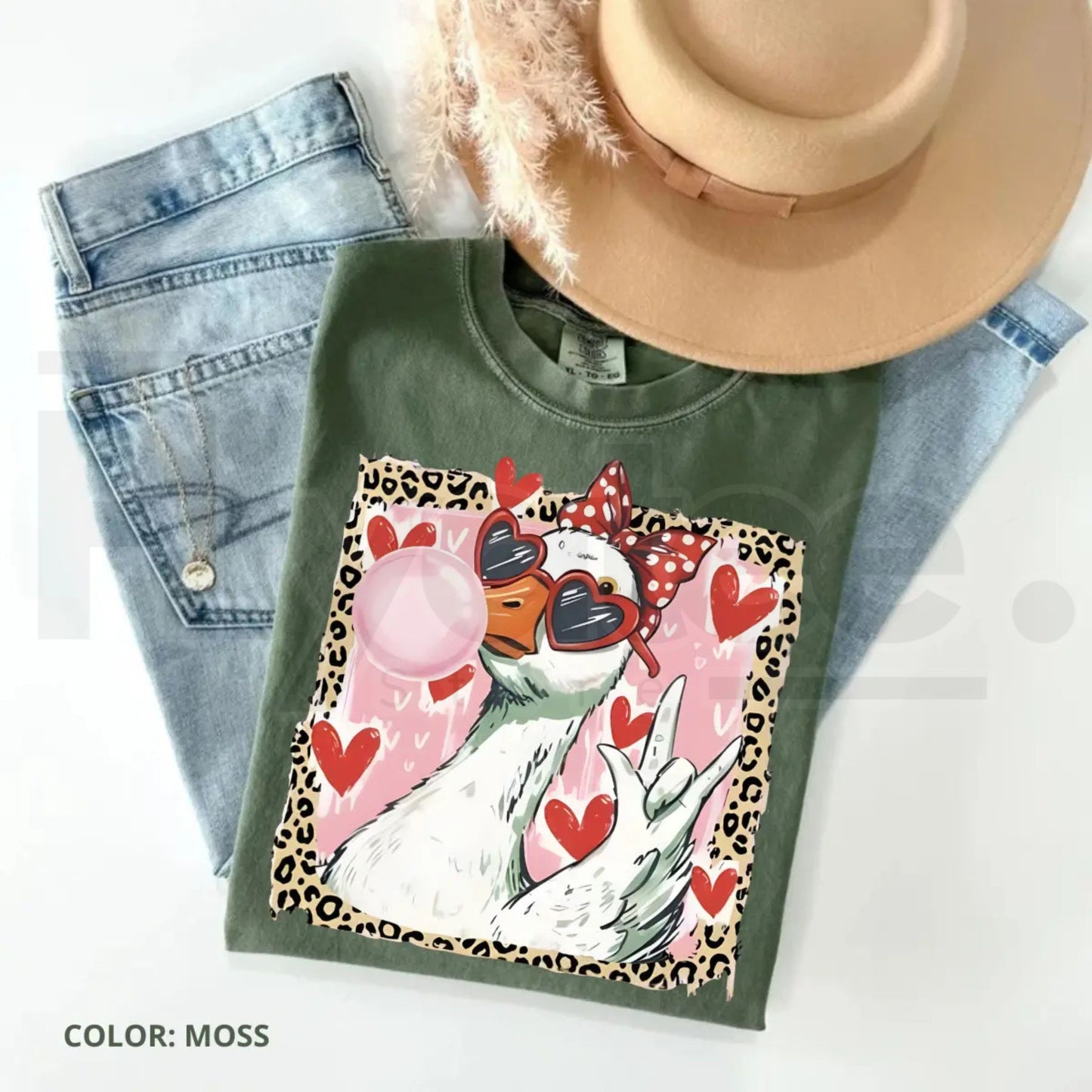 Comfort Colors® Leopard Valentine’s Day Goose T-Shirt