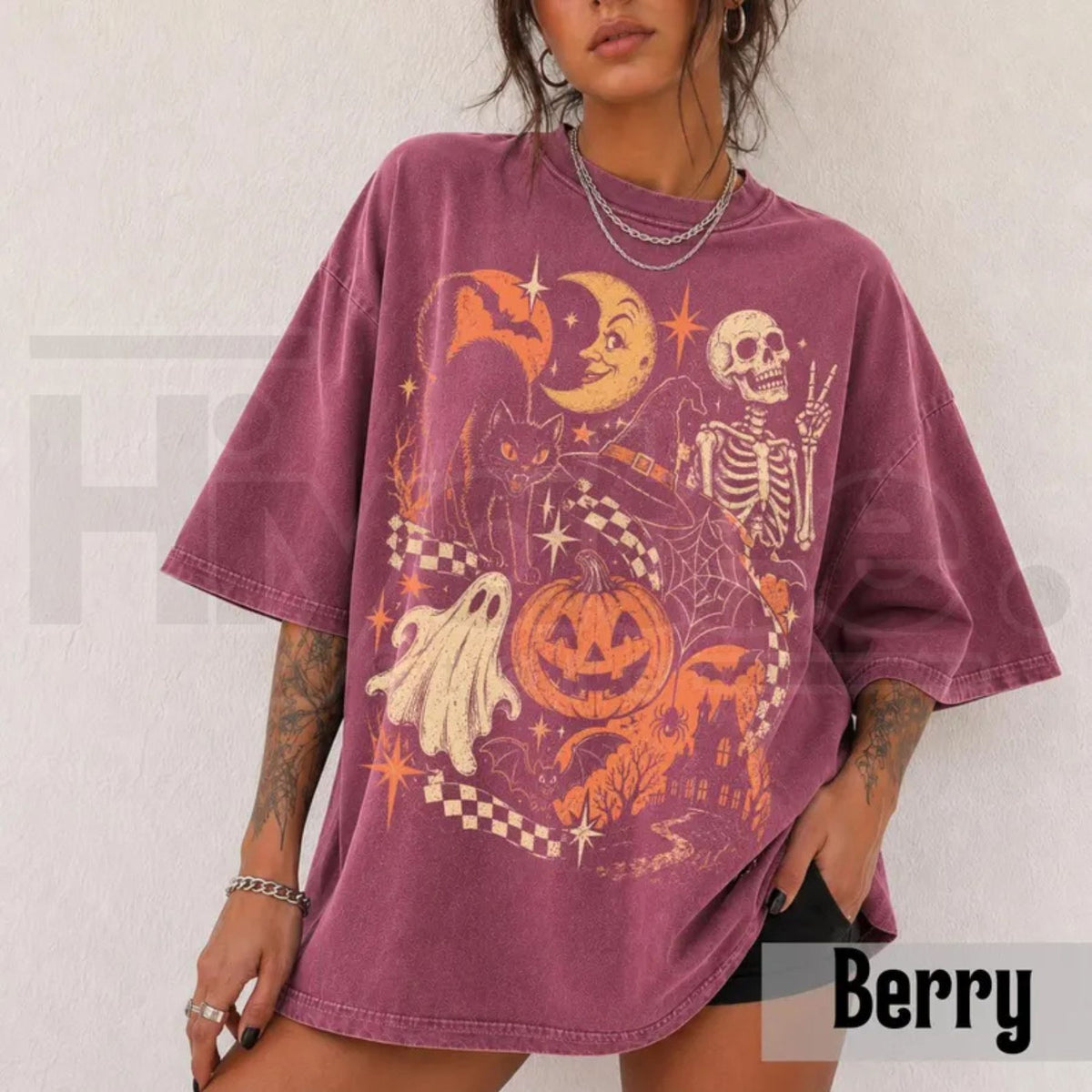 Retro Halloween Y2K Ghost Skeleton Comfort Colors Tee