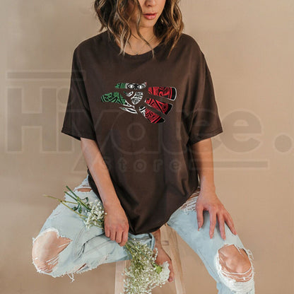 Latino Heritage Mexico Eagle Tribal Art T-Shirt – Mexican Flag Tattoo Style Tee