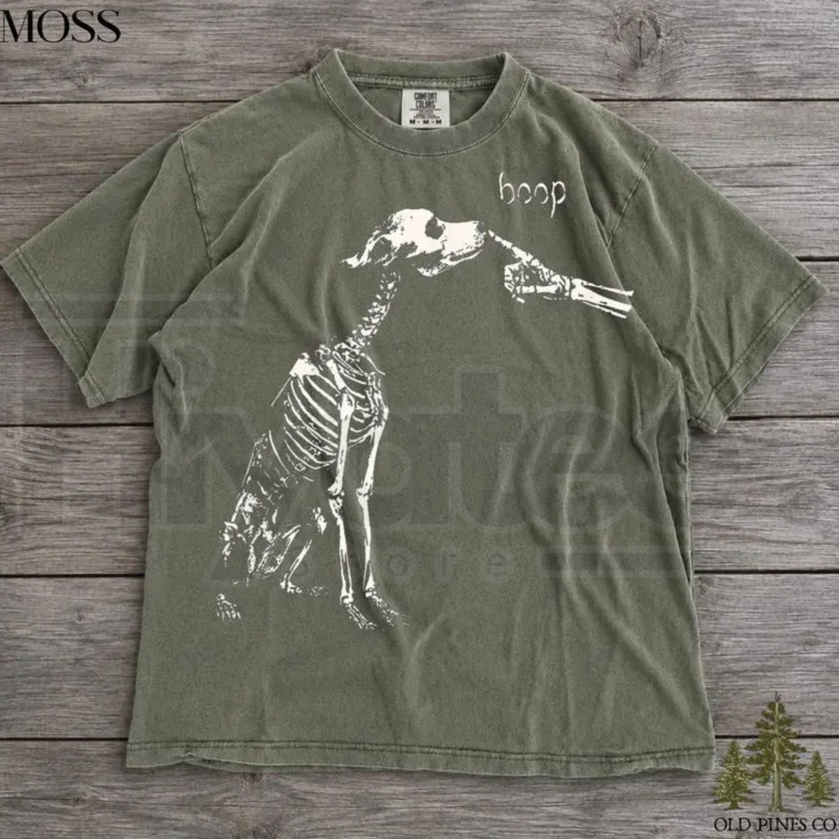 Comfort Colors Dog Skeleton Funny Boop Halloween Tee