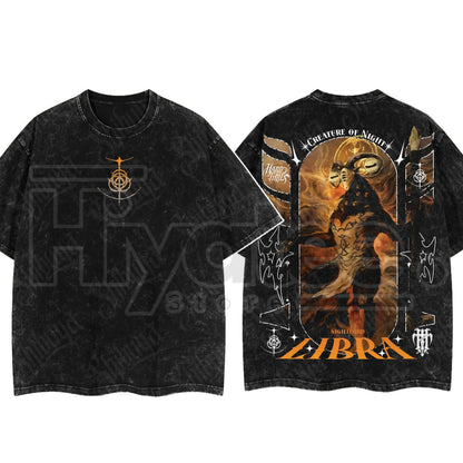 Dark Fantasy Gaming Washed T-Shirt – Oversized Cotton Double Print Streetwear Tee