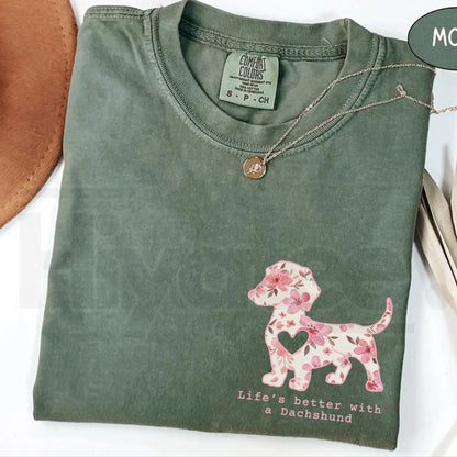 Comfort Colors® Dachshund Floral Shirt