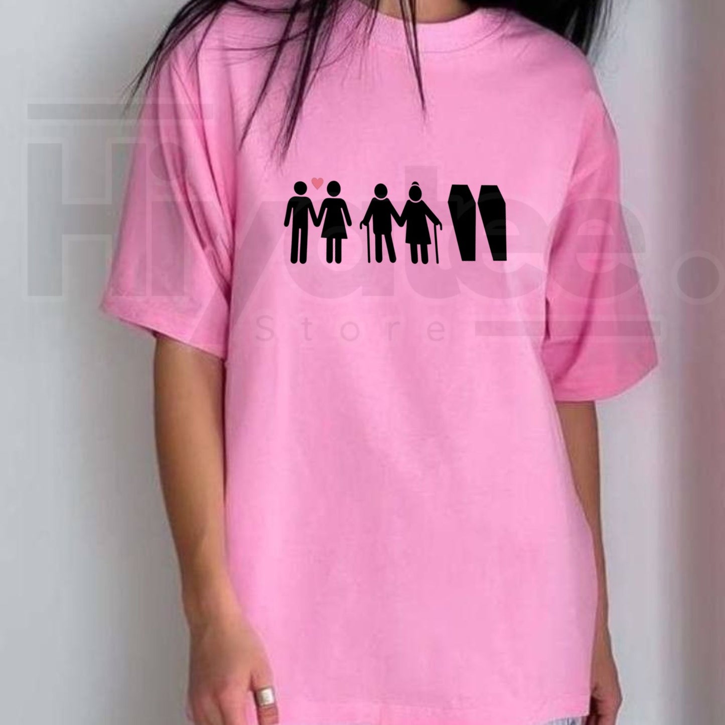 Till Death Do Us Part Life Journey Couple T-Shirt – Romantic Skeleton Graphic Tee