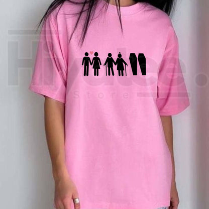 Till Death Do Us Part Life Journey Couple T-Shirt – Romantic Skeleton Graphic Tee