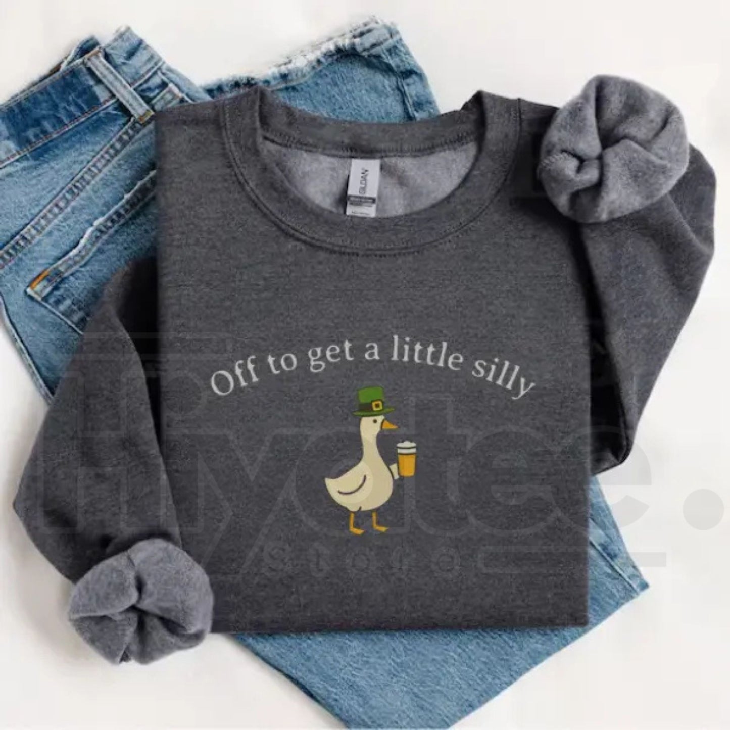 Comfort Colors St. Patrick’s Day Goose Sweatshirt: Funny Irish Crewneck