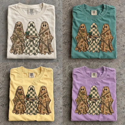 Hunting Season Ghosts Comfort Colors Shirt Camo Mallard Duck Halloween Tee