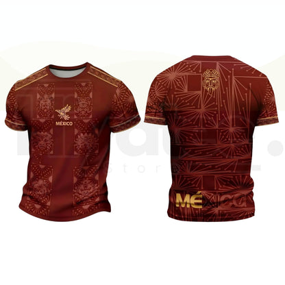 Mexican Aztec Totem Print Loose T-Shirt – Breathable Sports Short Sleeve, Athletic Casual Wear Top for Gym & Daily Use