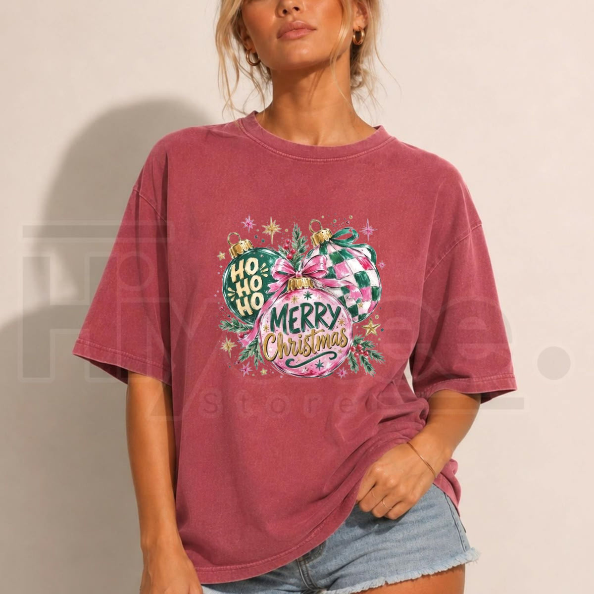 Comfort Colors Christmas Ornament T-Shirt – Trendy Holiday Graphic Tee for Women