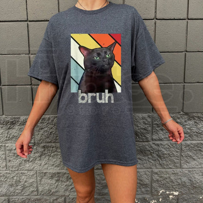Funny Bros & Cat Meme Graphic Cotton T-Shirt for Boys – Cute Valentine's Day Gift for Kids