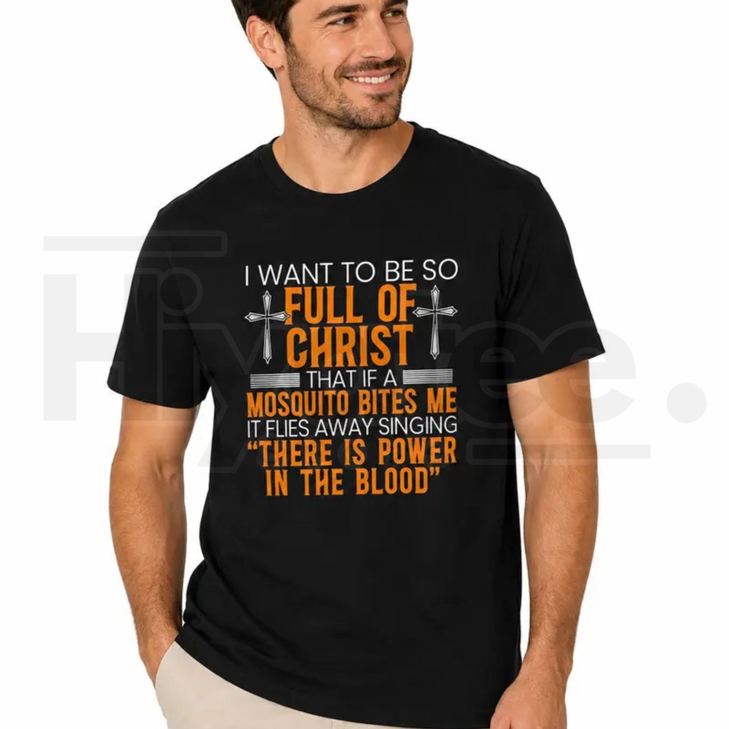 Full Of Christ Mosquito T-Shirt – Funny Christian Humor Graphic Tee