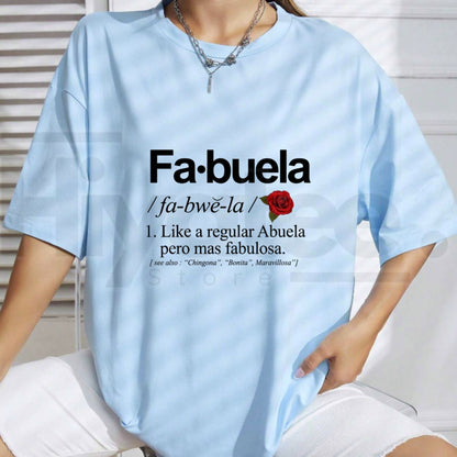 Fabuela Definition Funny Spanish Grandma T-Shirt – Chic Abuela Graphic Tee