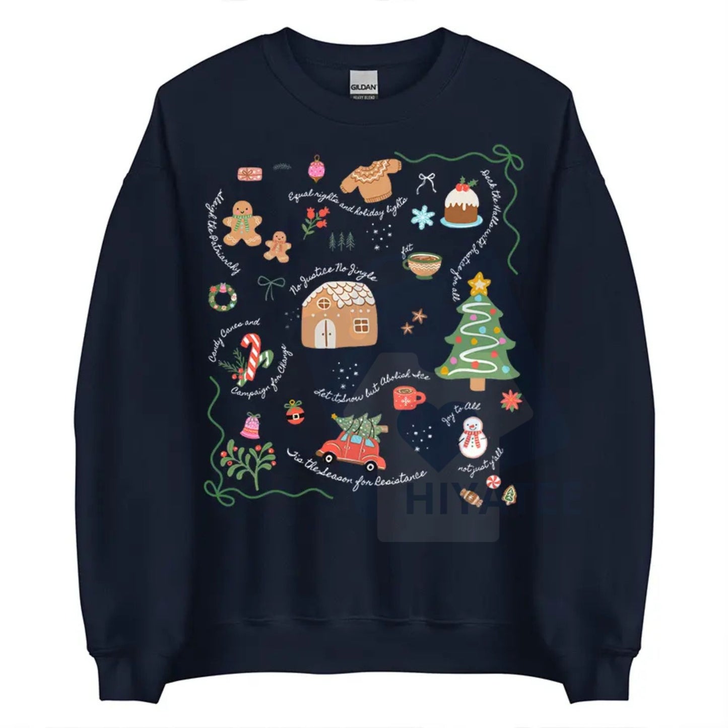 Subtle Anti-Trump Holiday Shirt: Doodle Christmas Liberal Values Political Protest Sweatshirt, Festive Resistance Tee