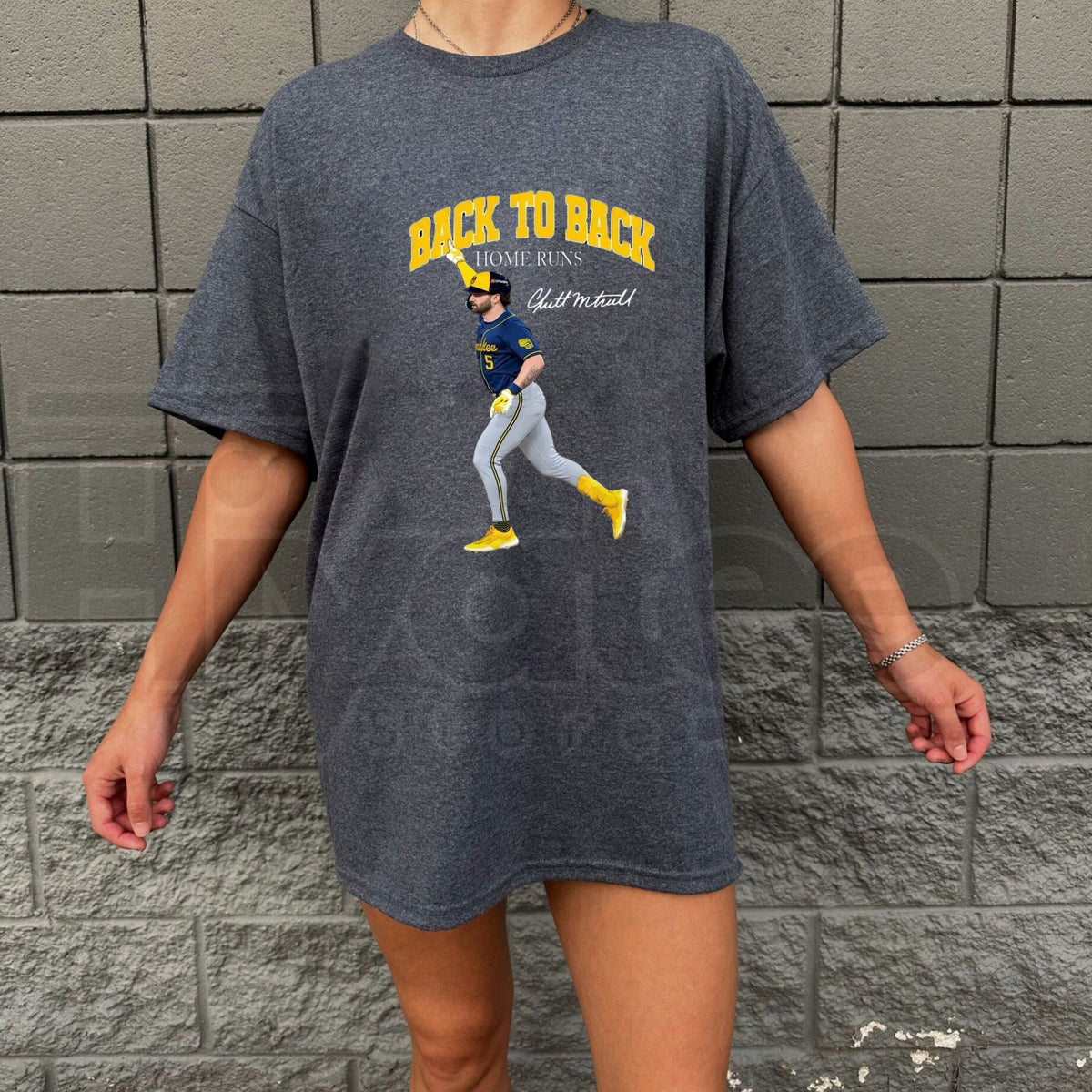 Garrett Mitchell Back To Back Home Run T-Shirt – Funny Baseball Game Day Graphic Tee