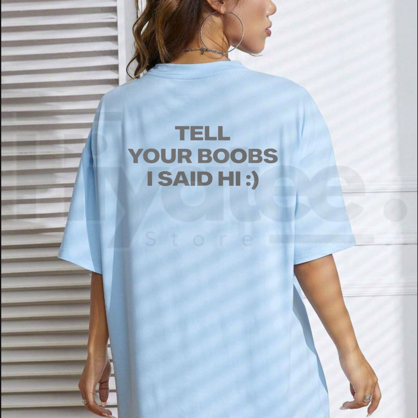 Tell Your Boobs I Said Hi T-Shirt – Funny Sarcastic Adult Humor Tee