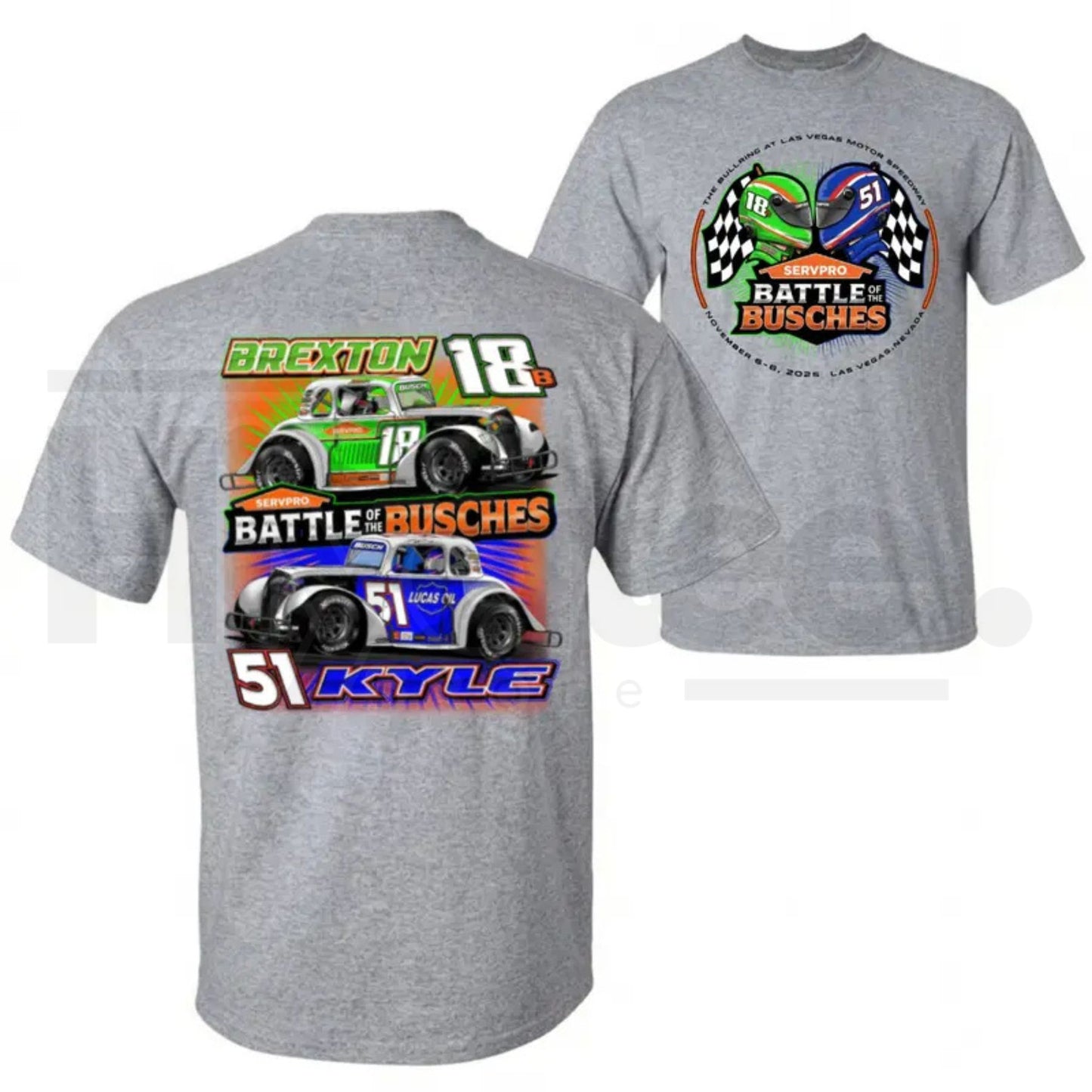 Battle Of The Busches Racing T-Shirt – Vintage Kyle & Brexton Busch NASCAR Style Tee