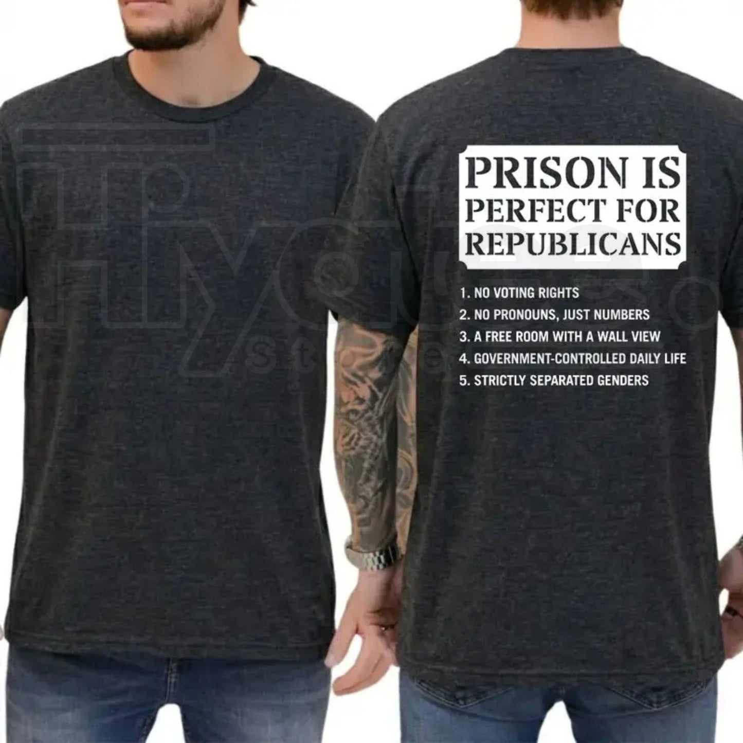 Prison Is Perfect For Republicans T-Shirt – Funny Anti-Trump 8647 Liberal Tee