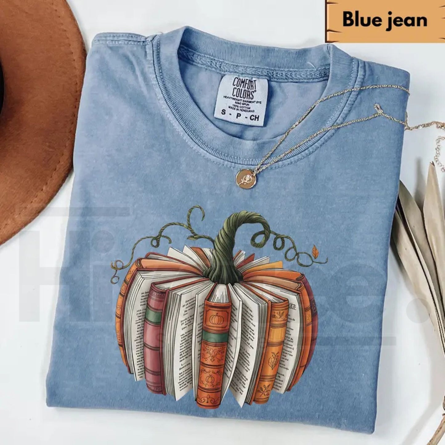 Comfort Colors Fall Book Pumpkin Shirt Halloween Book Lover Graphic Tee