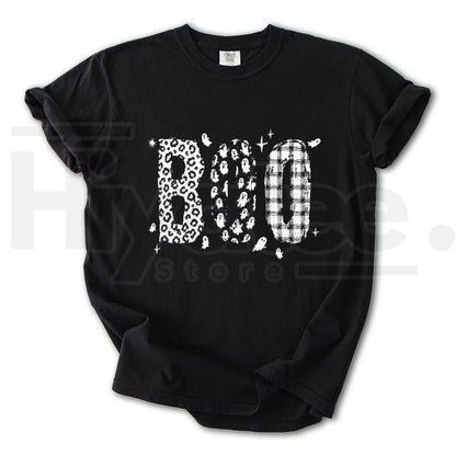 Comfort Colors Leopard Print Boo T-Shirt – Cute Ghost Halloween Tee
