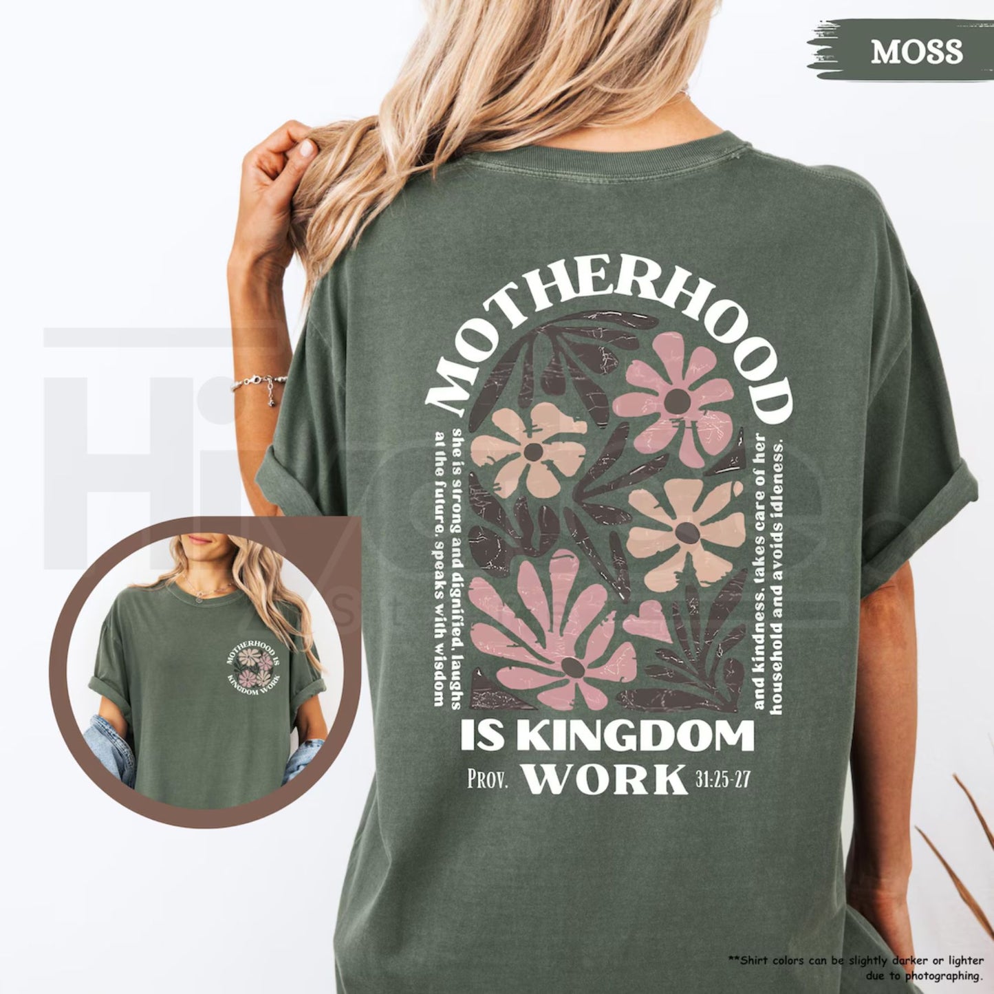Comfort Colors® Motherhood Is Kingdom Work Shirt – Christian Mom Bible Verse Gift