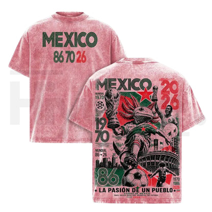 Mexico 86 70 26 United World Football Tour Vintage T-Shirt – Retro Axolotl Soccer Graphic Tee