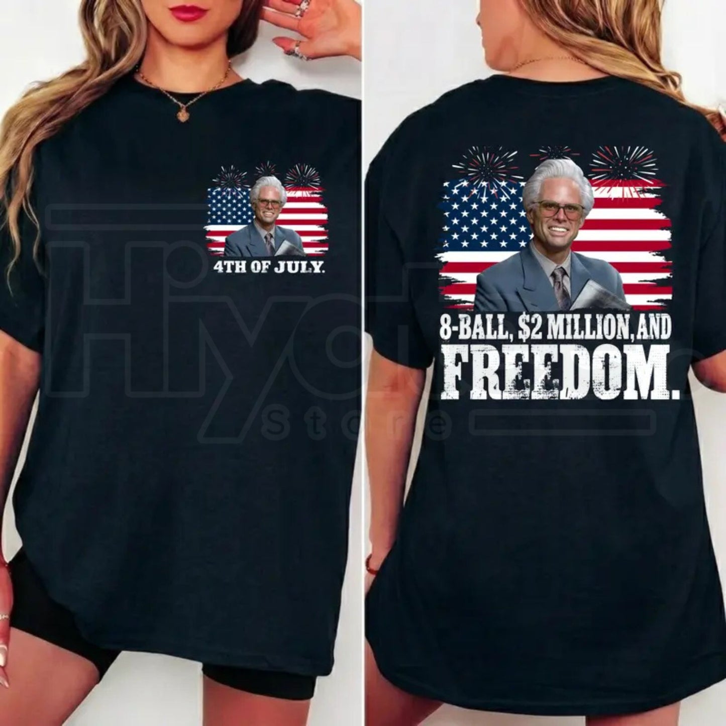 Baby Billy 4th of July 8-Ball Tee – Funny Independence Day Fireworks Graphic Shirt, Patriotic Summer USA Flag T-Shirt for Men & Women