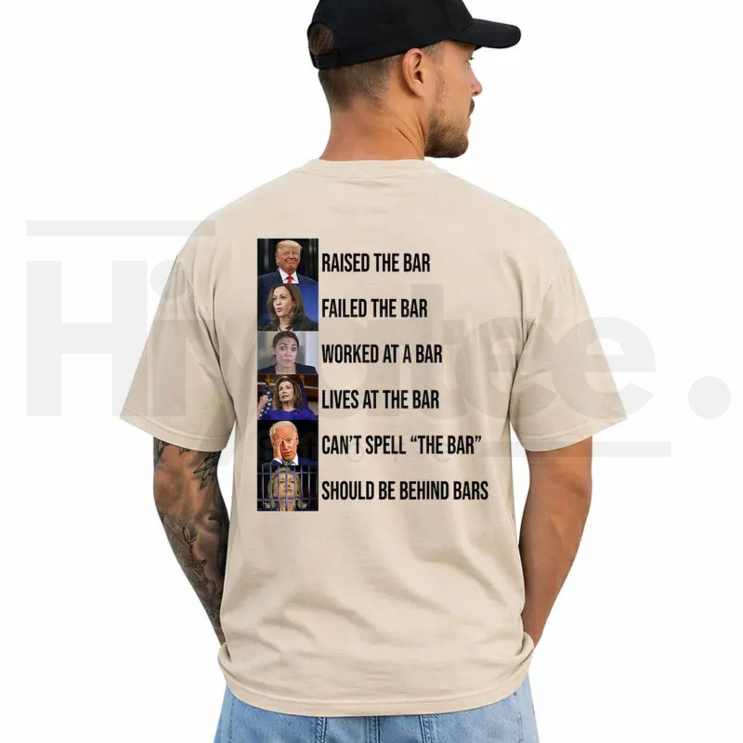 Raised The Bar Typography T-Shirt – Short Sleeve Printed Graphic Shirt, Daily Casual Cotton Menswear for Men & Women