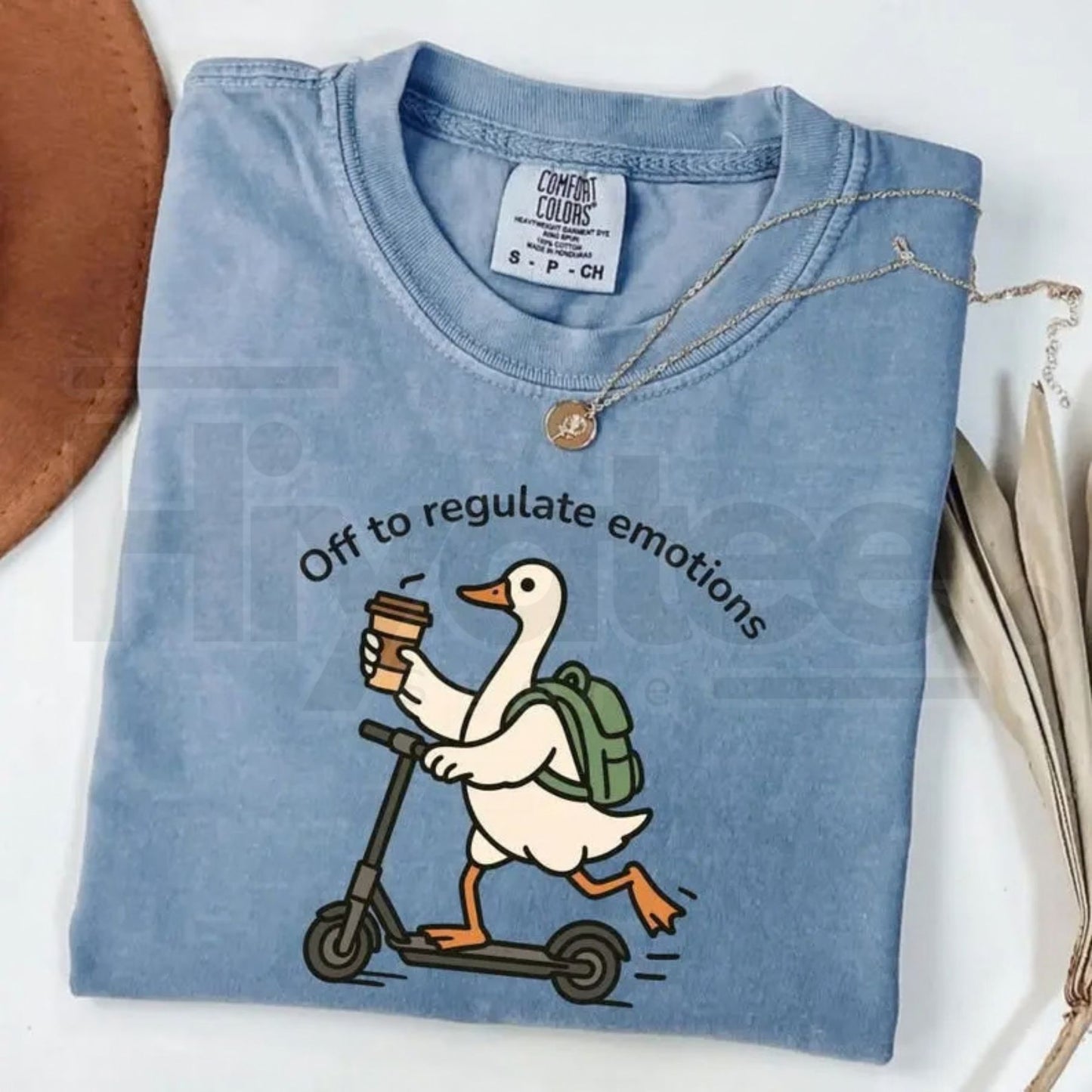 Comfort Colors® Off to Regulate Emotions T-Shirt – Mental Health Teacher & SEL Counselor Gift, Funny Duck Graphic Tee