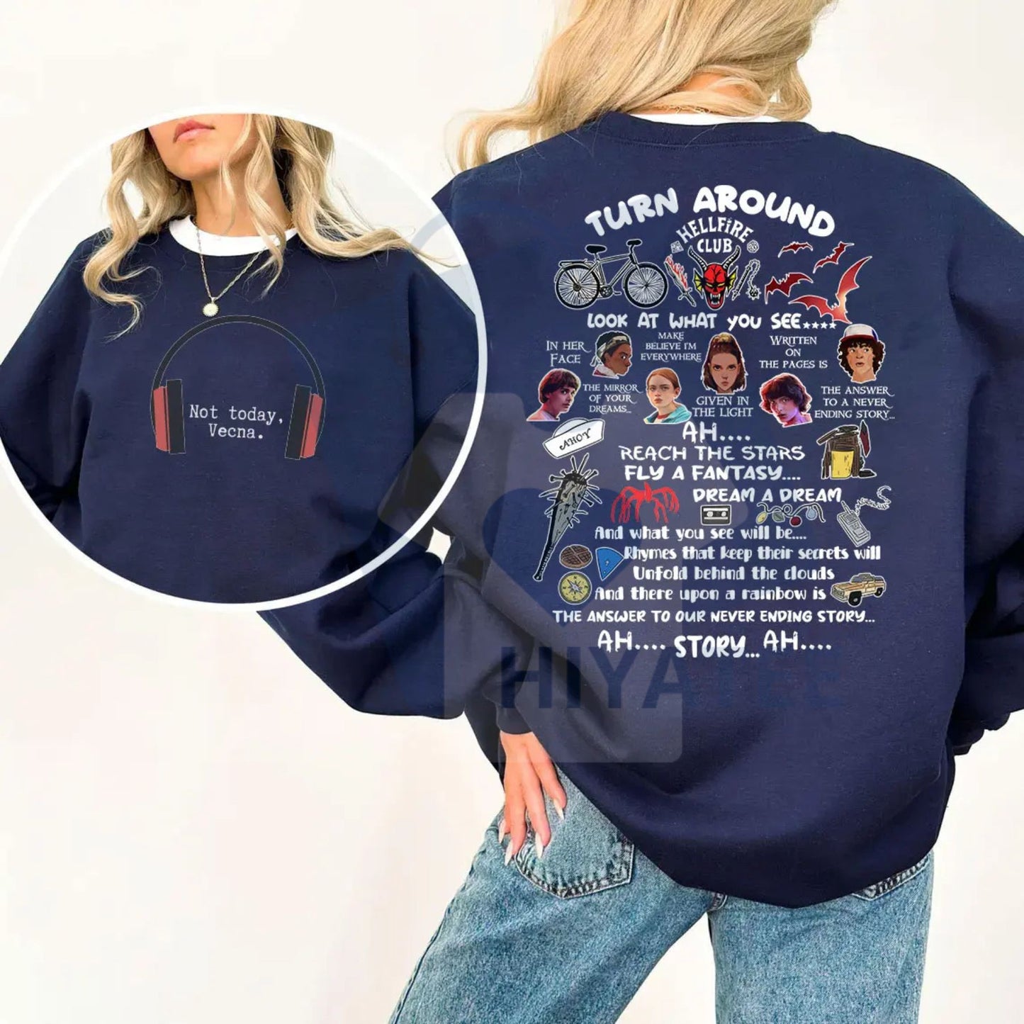 Funny Not Today Vecna Shirt: Never Ending Story 2 Sides Sweatshirt, Christmas Things Sweater, Retro Graphic Crewneck, Stranger Fan Gift