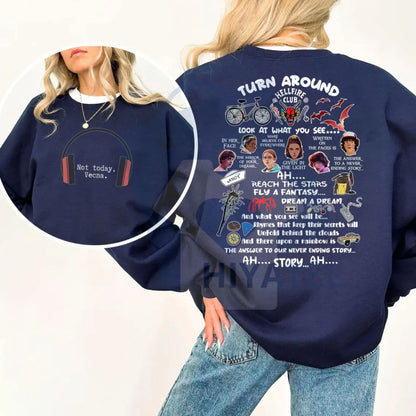 Funny Not Today Vecna Shirt: Never Ending Story 2 Sides Sweatshirt, Christmas Things Sweater, Retro Graphic Crewneck, Stranger Fan Gift