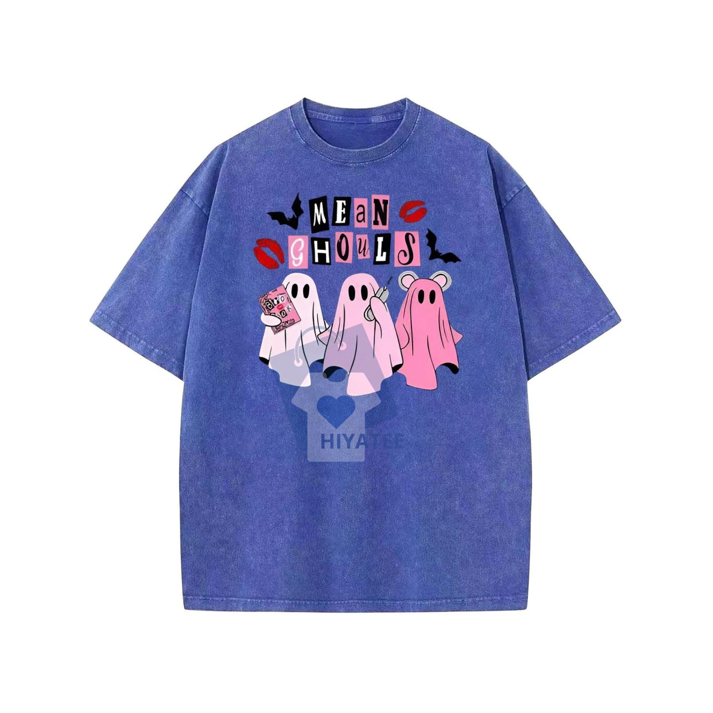 "Mean Ghouls" Halloween T-Shirt – Vintage Washed Unisex Tee, Spooky Graphic, Loose Fit Streetwear