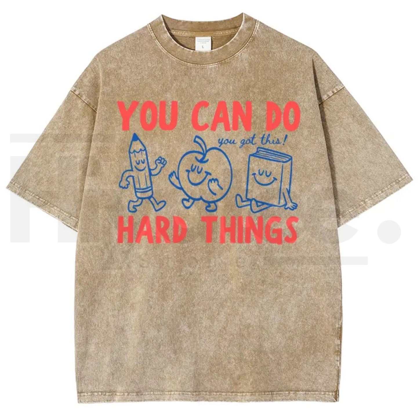 'You Can Do Hard Things' Cute Retro Doodles Motivational Teacher Tee – Uplifting Back To School Cotton Shirt