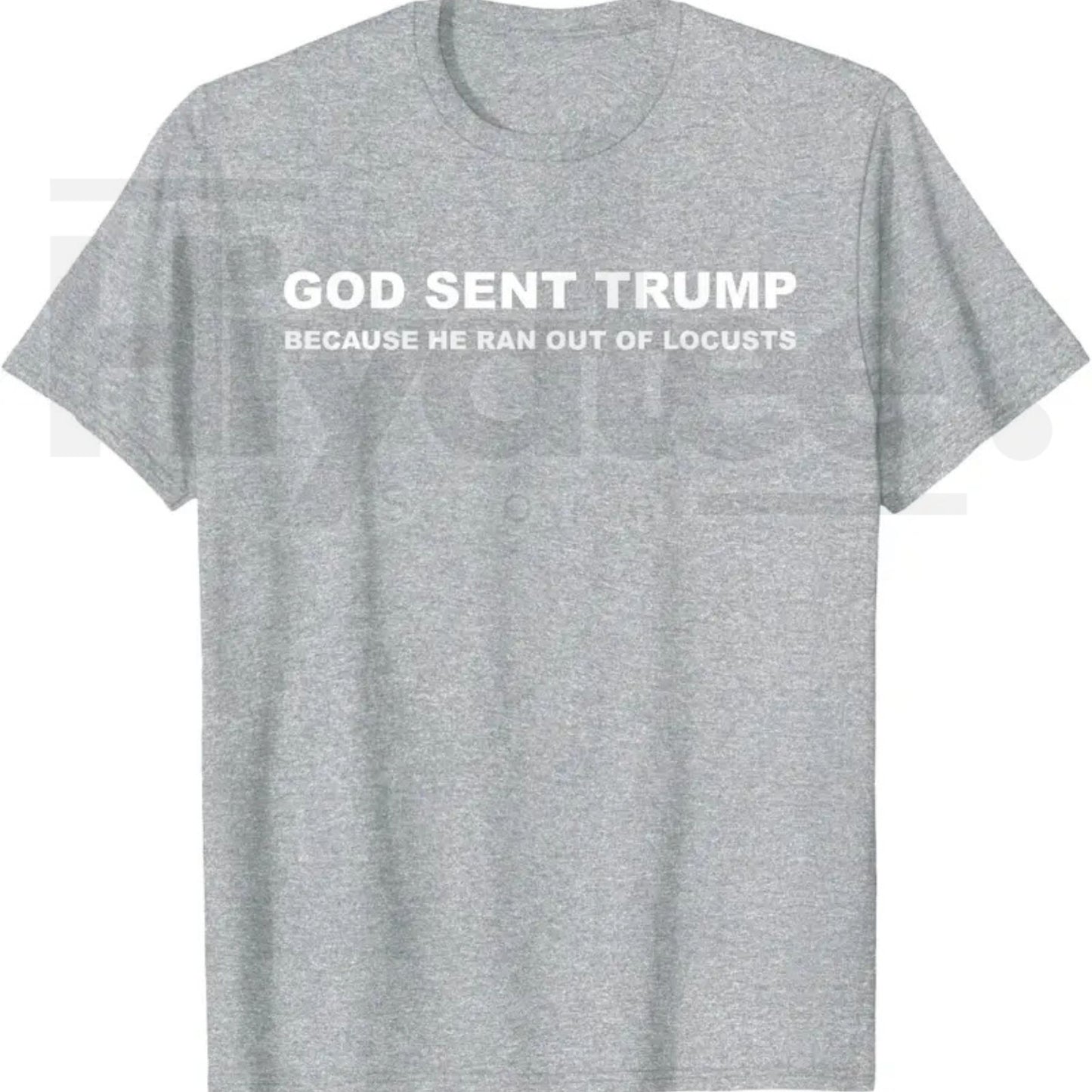 God Sent Trump Because He Ran Out of Locusts T-Shirt – Political Satire Graphic Tee