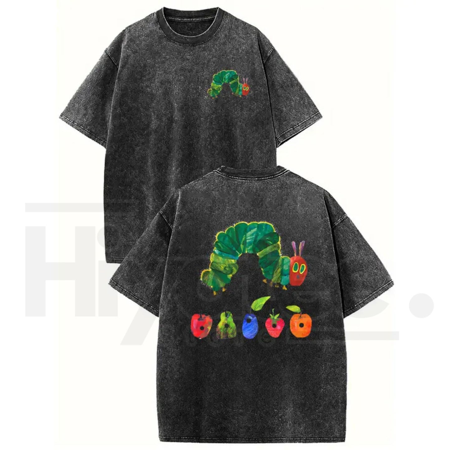 Holafish "The Very Hungry Caterpillar" Vintage Washed T-Shirt – Double-Sided Heavyweight Graphic Tee