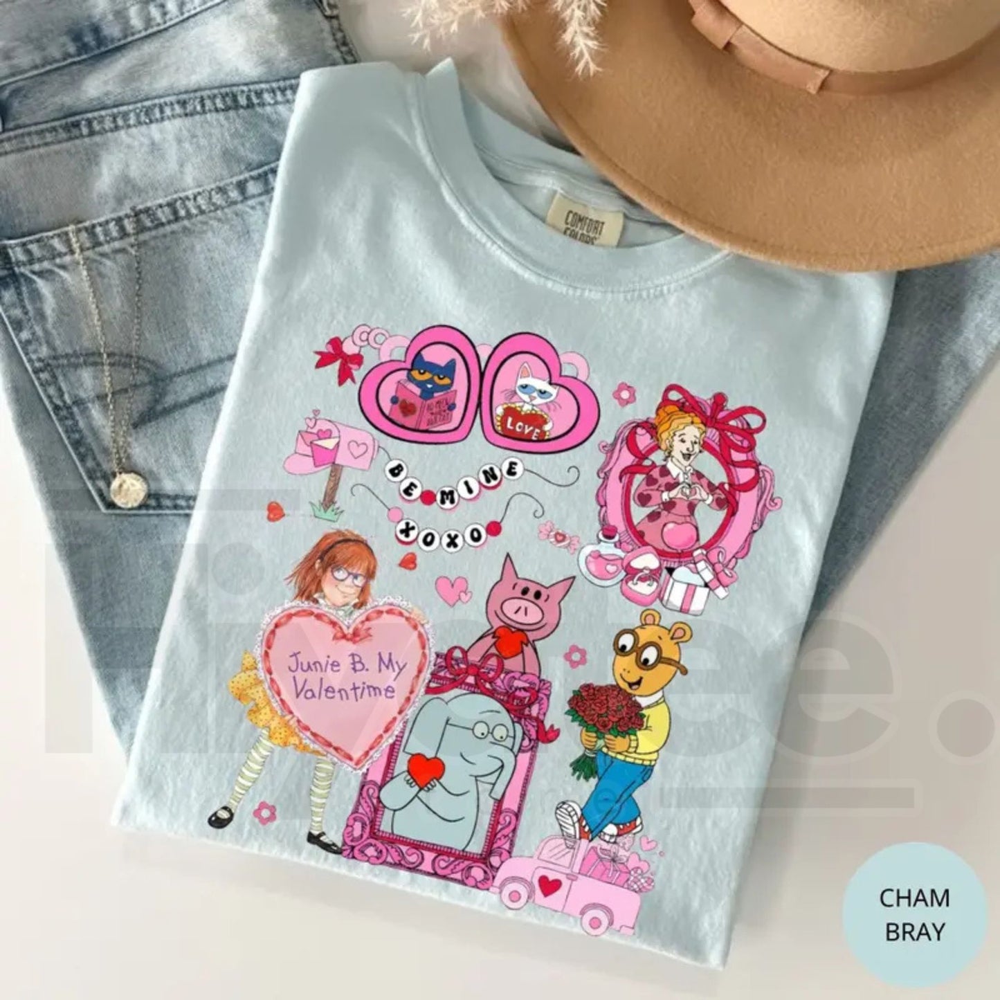 Comfort Colors® Coquette Bow Children’s Book Valentine Shirt – Junie B. Teacher Tee, Library Book Club School Top