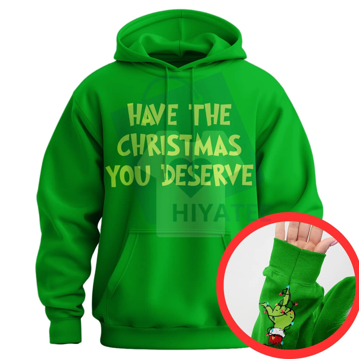 "Have The Christmas You Deserve" Middle Finger Hoodie – Funny Sarcastic Holiday Sweatshirt, Anti-Christmas Humorous Pullover